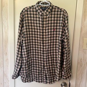 Ralph Lauren Black and Tan Casual Button Down Shirt